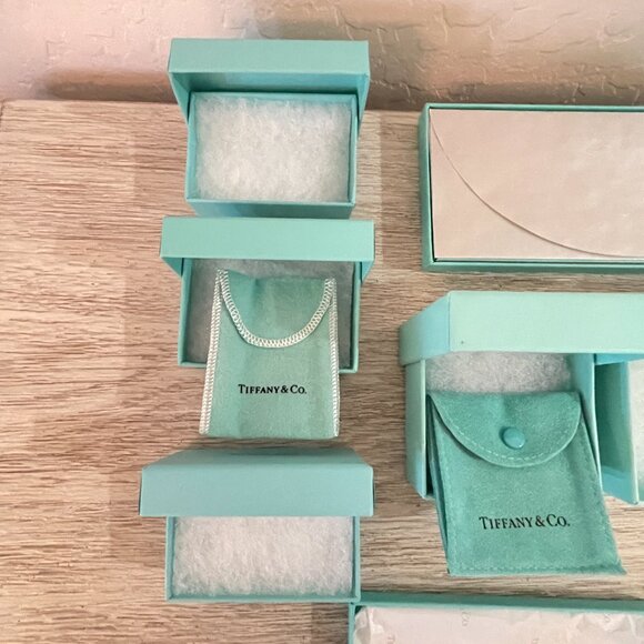 Tiffany & Co. Box Set of 8 Blue Vintage Pouch Empty Boxes Jewelry Storage - Picture 4 of 10